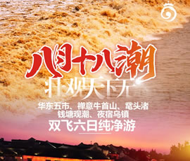 華東五市、 禪意牛首山、黿頭渚、錢(qián)塘觀潮 水鄉(xiāng)烏鎮(zhèn)雙飛六日純凈游